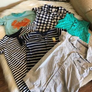 Bundle of 6 Infant Boy Rompers Size 9 months